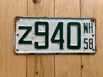 1958 New Hampshire Boat License Plate
