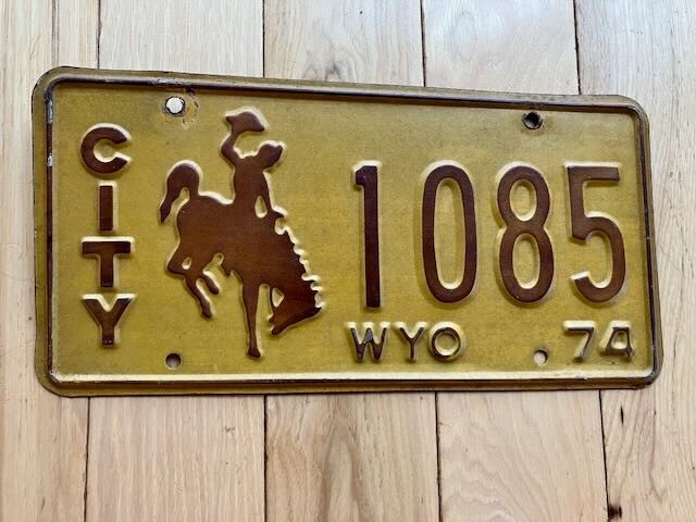 1974 Wyoming City License Plate