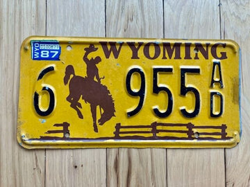 1987 Wyoming License Plate