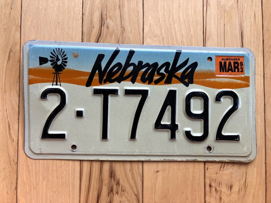 1993 Nebraska License Plate