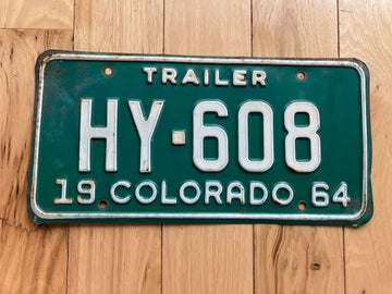 1964 Colorado Trailer License Plate