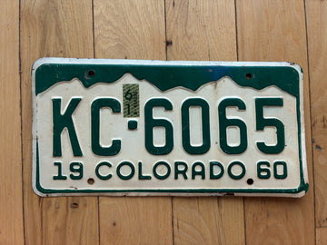1960 1961 Colorado License Plate