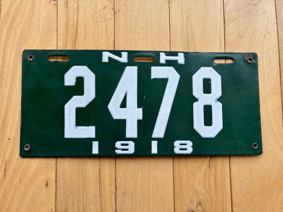 1918 New Hampshire License Plate