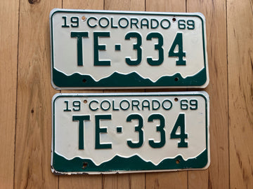 Pair of 1969 Colorado License Plates