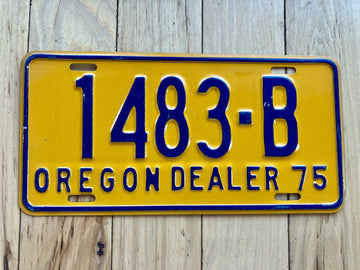 1975 Oregon Dealer License Plate