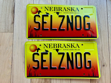 2005 Nebraska Pair of Vanity License Plates - SELZNOG