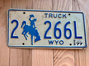 1977 Wyoming Truck License Plate