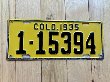 1935 Colorado License Plate