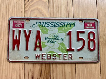1978 Mississippi Webster County License Plate