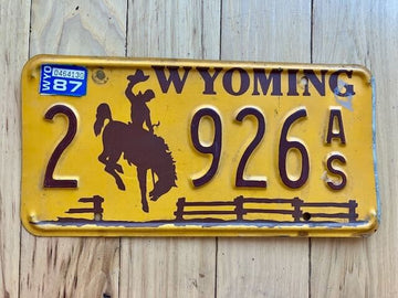 1987 Wyoming License Plate