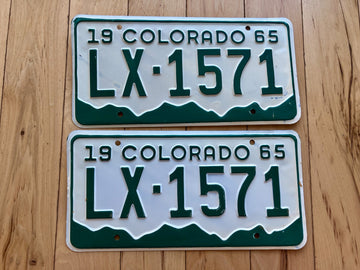 Pair of 1965 Colorado License Plates