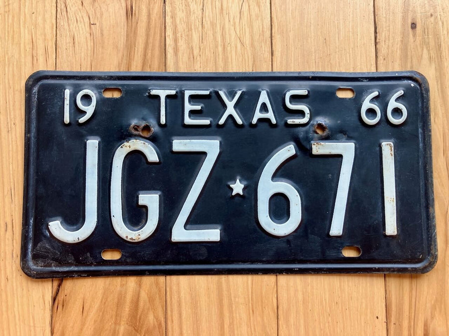 1966 Texas License Plate