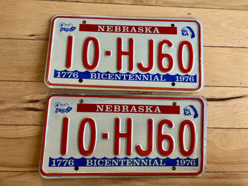Pair Of 1976 Nebraska License Plates
