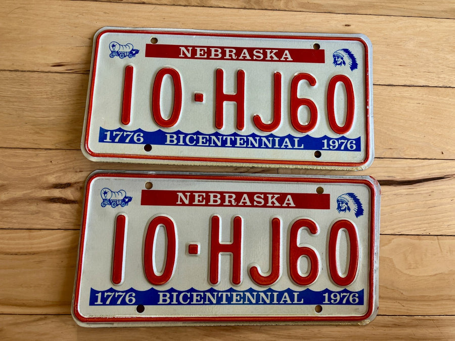 Pair Of 1976 Nebraska License Plates