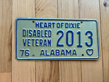 1976 Alabama Disabled Veteran License Plate