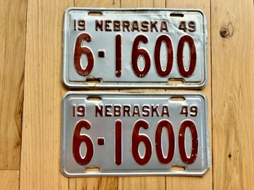 Pair of 1949 Nebraska License Plates
