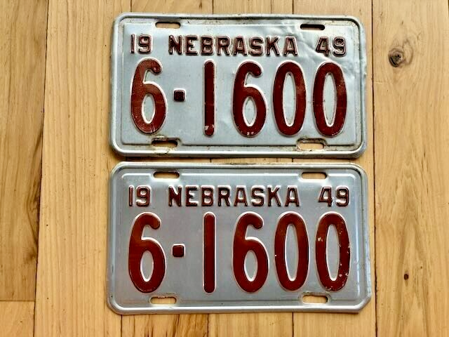 Pair of 1949 Nebraska License Plates