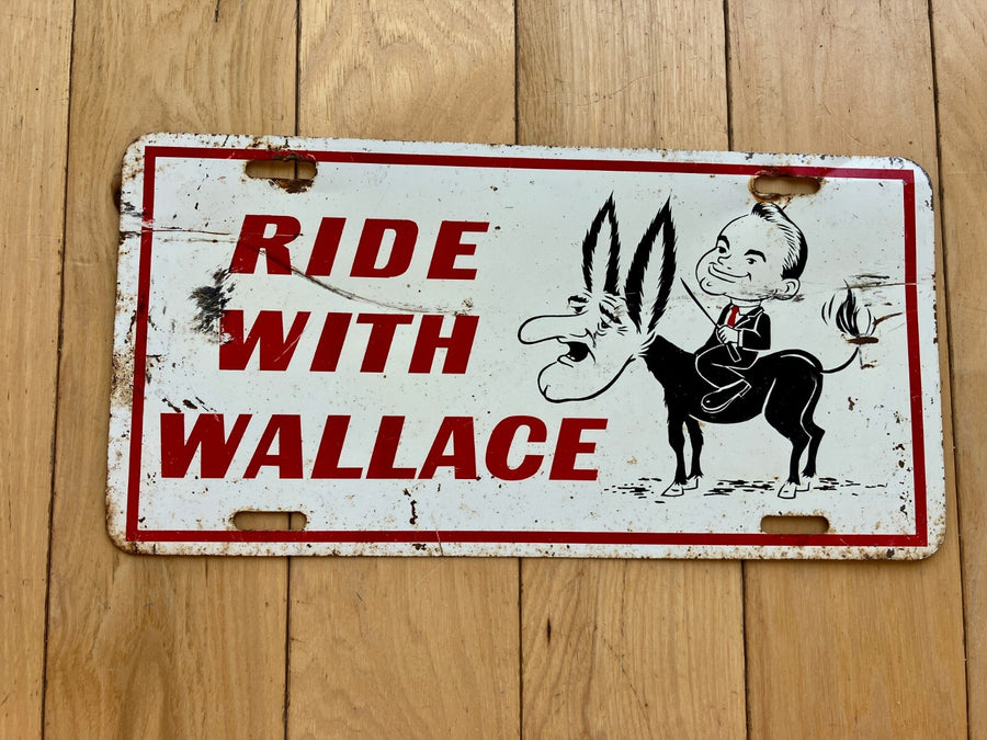 1968 Ride with Wallace Booster License Plate