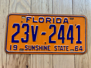 1964 Florida License Plate - Numbers YOM Clear