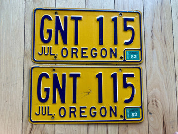Pair of 1982 Oregon License Plates