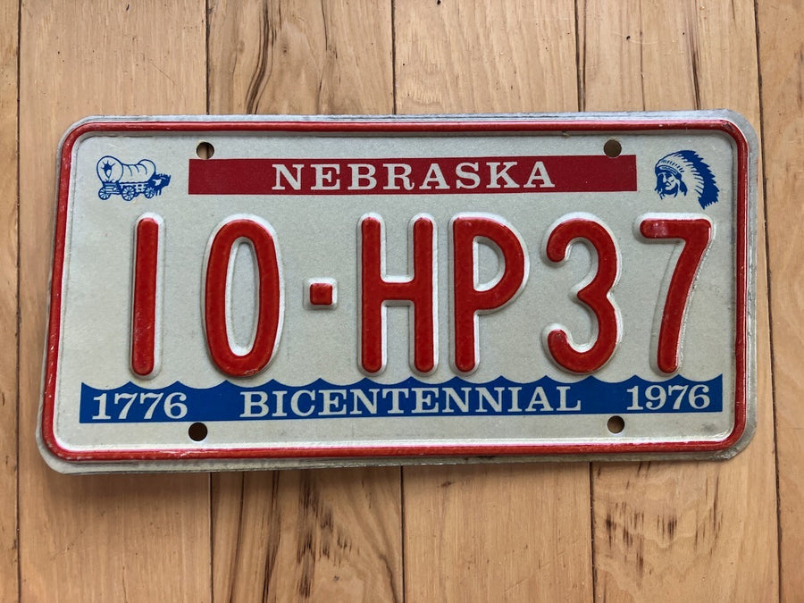 1976 Nebraska Bicentennial License Plate