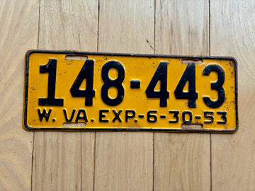 1953 West Virginia License Plate