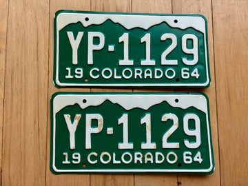 Pair of 1964 Colorado License Plates