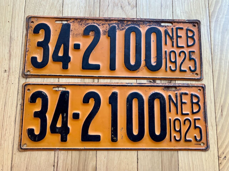 Pair of 1925 Nebraska License Plates