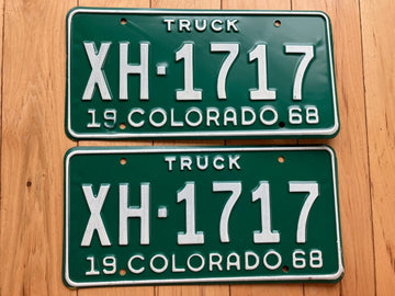 Pair of 1968 Colorado Truck License Plates