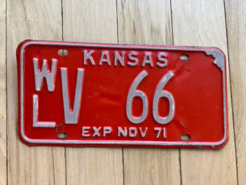 1971 Kansas License Plate - 66