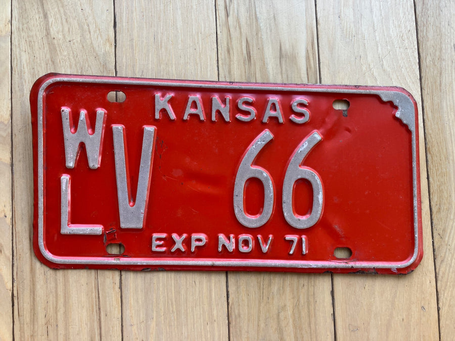 1971 Kansas License Plate - 66