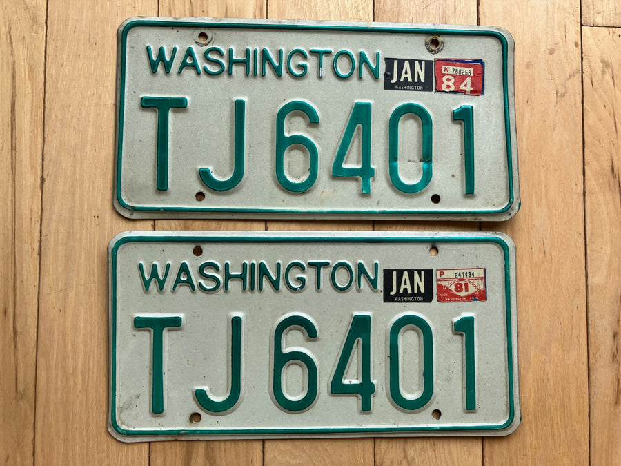 Pair Of 1981 Washington License Plates W/ 1984 Tab -Check With DOL For YOM