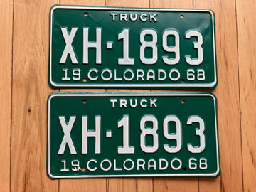 Pair of 1968 Colorado Truck License Plates