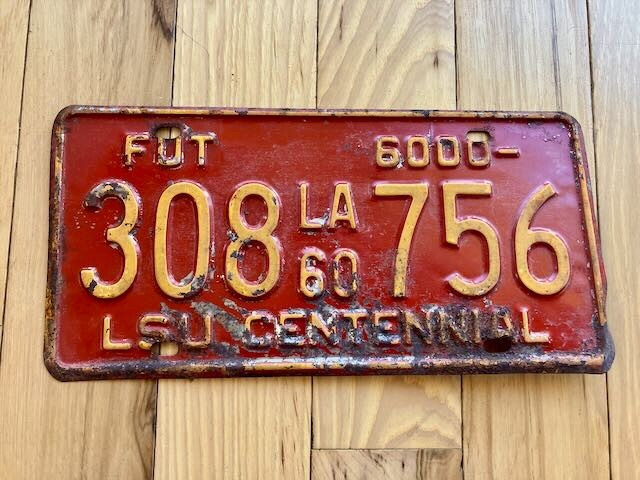 1960 Louisiana License Plate / LSU Centennial