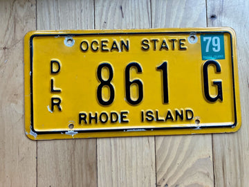 1979 Rhode Island Dealer License Plate (Made of Plastic)