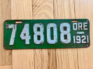 1921 Oregon License Plate