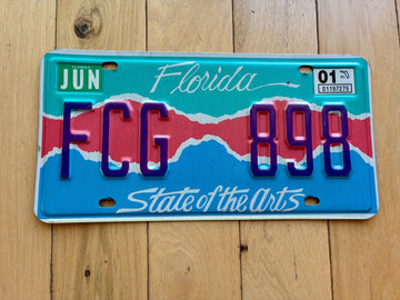 2001 Florida State Of The Arts License Plate