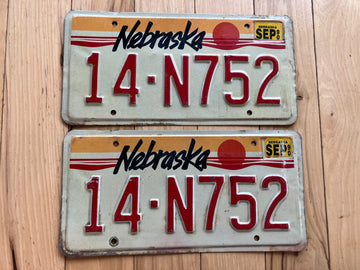 Pair Of 1990 Nebraska License Plates