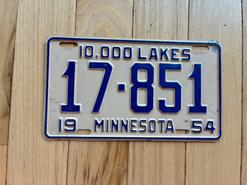 1954 Minnesota License Plate