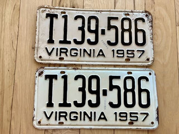 Pair of 1957 Virginia Truck License Plates