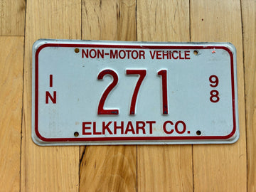 1998 Indiana Non Motor Vehicle/ Buggy License Plate