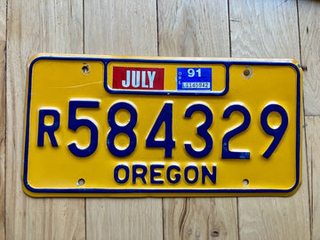 1991 Oregon License Plate