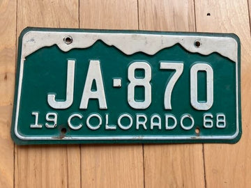 1968 Colorado License Plate