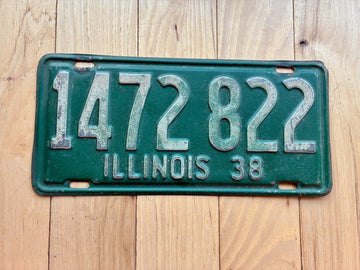 1938 Illinois License Plate