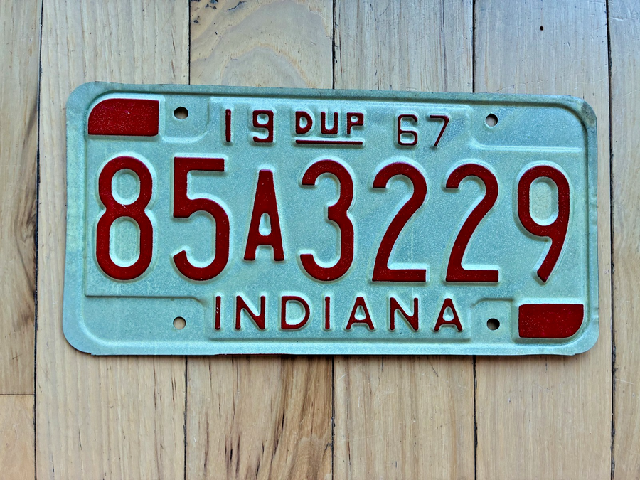 1967 Indiana Duplicate License Plate