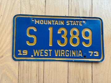 1973 West Virginia Special Mobile Equipment License Plate