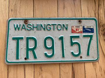 1968 to 1986 Washington State Truck License Plate W/ 1980 & 1981 Tab