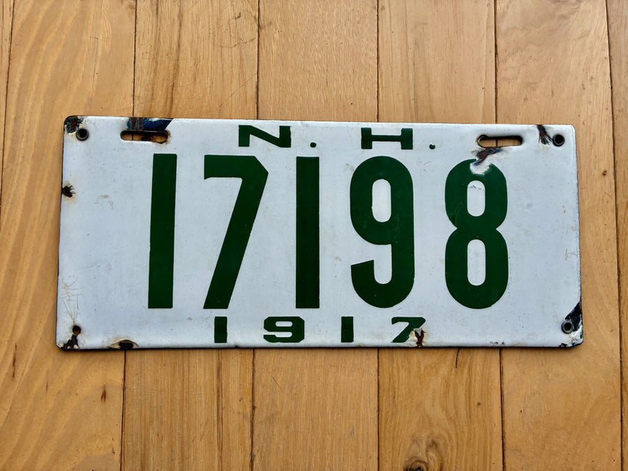1917 New Hampshire License Plate