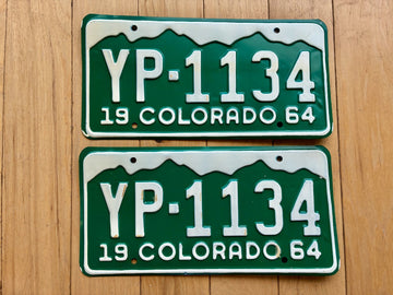 Pair of 1964 Colorado License Plates