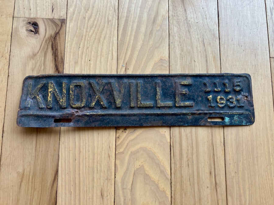1931 Knoxville Tennessee License Plate Topper